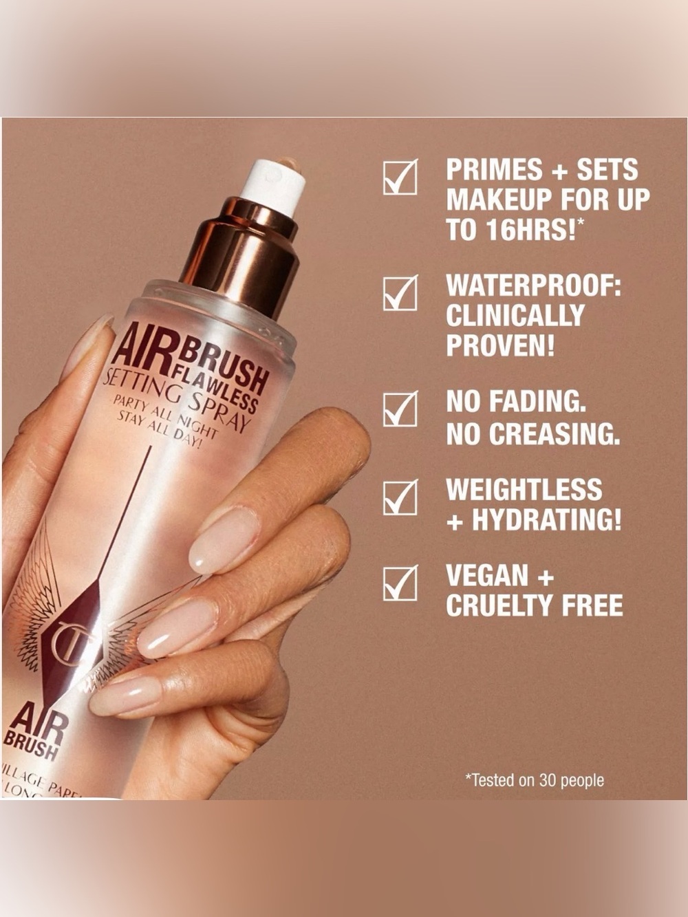 Charlotte Tilbury Airbrush 16HR Setting Spray Travel/Purse Size 15ML/0.5 FL.OZ. - Picture 10 of 10